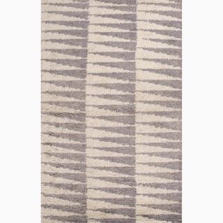 Hand made Gray/ Ivory Wool Ultra Plush Rug (2x3)