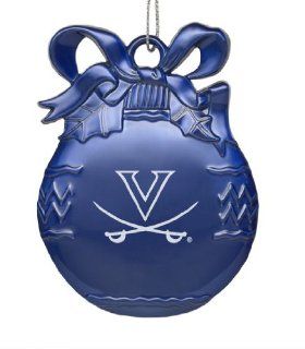 University of Virginia   Pewter Christmas Tree Ornament   Blue Sports & Outdoors