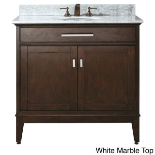 Avanity Avanity Madison 36 inch Single Vanity In Light Espresso Finish With Sink And Top White Size Single Vanities