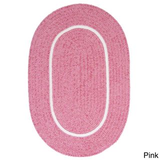 Cmi Haven White Border Indoor/ Outdoor Braided Area Rug (9 X 12) Pink Size 9 x 12