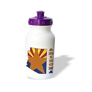 wb_58719_1 777images Flags and Maps   States   Arizona state flag in the outline map and letters of Arizona   Water Bottles  Bike Water Bottles  Sports & Outdoors