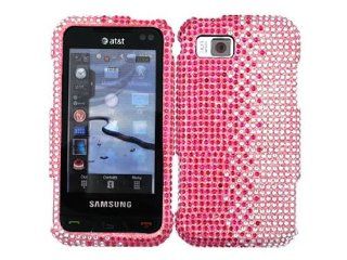 2 Tone Pink Bling Rhinestone Faceplate Diamond Crystal Hard Skin Case Cover for Samsung Eternity A867 Cell Phones & Accessories