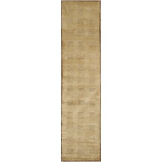 Safavieh Hand knotted Tibetan Camel/ Brown Wool Rug (26 X 10)
