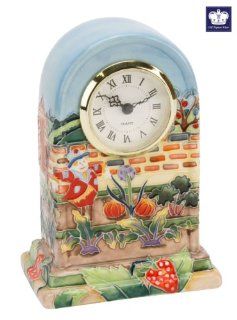 Old Tupton Ware Allotment Ceramic Mantel Clock Hand Painted   Desk Clocks