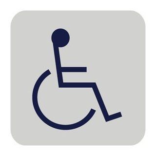 ADA Handicap Wheelchair Symbol Blue on Silver Sign NHE 1 MRNBLUonSLVR  Business And Store Signs 