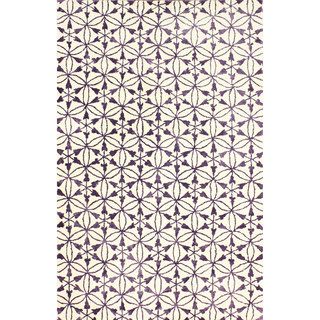 Nuloom Hand tufted Wool/ Faux Silk Modern Ring Trellis Purple Rug (5 X 8)