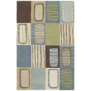 Hand tufted Lawrence Multi Blue Dimensions Wool Rug (80 X 110)