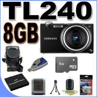Samsung TL240 14.2MP Digital Camera w/7x Optical Zoom (Black) BigVALUEInc Accessory Saver 8GB Battery Bundle  Point And Shoot Digital Camera Bundles  Camera & Photo