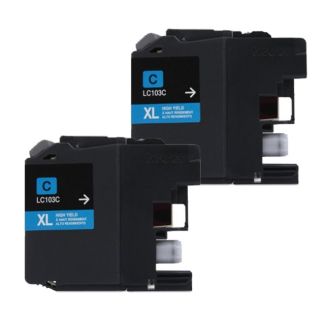 Brother Lc103 Cyan Compatible Ink Cartridge (remanufactured) (pack Of 2)