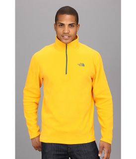 The North Face TKA 100 Microvelour Glacier 1/4 Zip Mens Long Sleeve Pullover (Yellow)