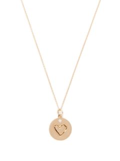 0.05 Total Ct. Diamond & Rose Gold Engraved Heart Disc Pendant Necklace by Nephora