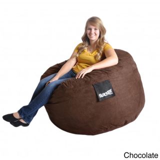 Slacker Sack Slacker Sack 4 foot Round Microfiber Suede Large Foam Bean Bag Chair Cover Brown Size Large