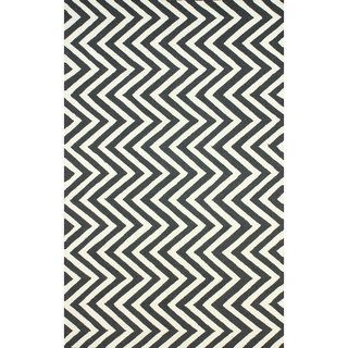 Nuloom Hand hooked Vertical Chevron Charcoal Rug (5 X 8)
