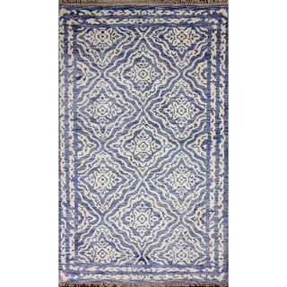Nuloom Hand knotted Silk Blue Rug (7 6 X 9 6)