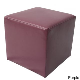 Bonded Leather Cube Contemporary Ottoman