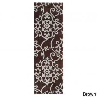 Hand tufted Floral Contemporary Runner Rug (26 X 8)