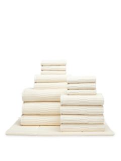 Oxford Ribbed Towel Set (16 PC) by Chortex of England