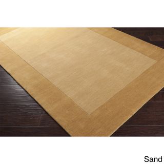 Surya Carpet, Inc Hand loomed Risor Solid Bordered Wool Area Rug (76 X 96) Beige Size 76 x 96