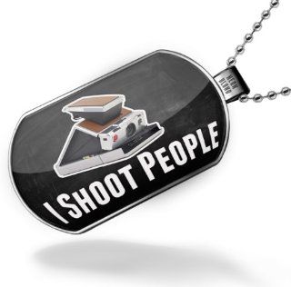 Dogtag I Shoot People Retro Polaroid Camera Dog tags necklace   Neonblond Jewelry