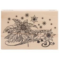 Penny Black Mounted Rubber Stamp 3.5 X5   Floral Notes