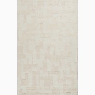 Handmade Ivory/ White Wool Te X Tured Rug (4 X 6)