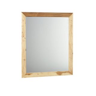 Style Selections Cotton Creek 35.5 in H x 30 in W Natural Rectangular Bathroom Mirror