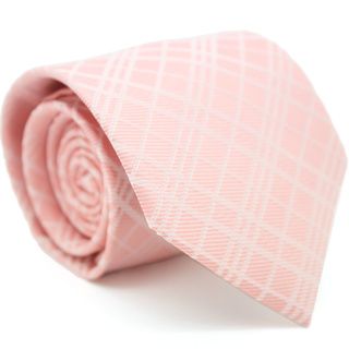 Ferrecci Slim Peach Pink Gentlemans Necktie With Matching Handkerchief   Tie Set