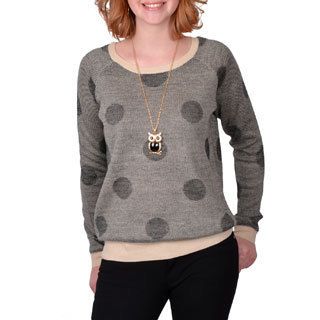Journee Collection Journee Collection Juniors Two tone Polka dot Sweater Black Size S (1  3)