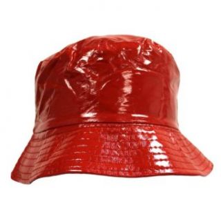 Luxury Divas Red Crushable Bucket Style Lightweight Rain Hat