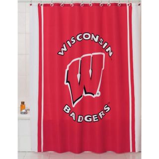 Belle View Polyester Wisconsin Badgers Patterned Shower Curtain