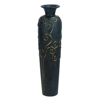 Chic Modern Design Rich Black Finish Terracotta Vase