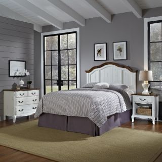 Home Styles The French Countryside Full/ Queen Headboard, Night Stand, And Chest Oak Size Queen