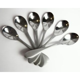 Knork 6 Piece Demitasse Spoon Set KNRK1007 Finish Glossy Head, Frosted Handle