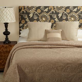 Mozaic Humble + Haute Pemberton Grey Floral Linen Full Tufted Upholstered Headboard Multi Size Full