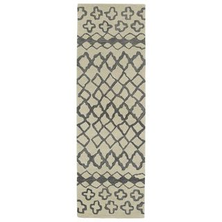 Hand tufted Utopia Prints Grey Wool Rug (3 X 10)