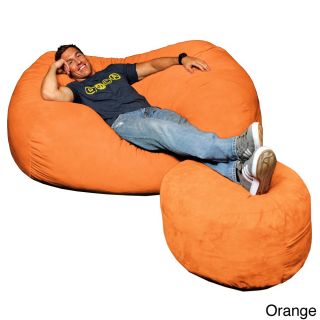 Theater Sacks Llc Theater Sack 6 foot Bean Bag Couch In Plush Microsuede Fabric Orange Size Jumbo