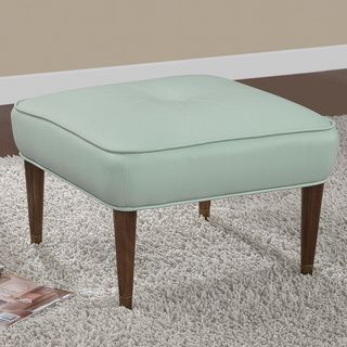 Kelly 25 inch Mid century Aqua Bonded Tufted Ottoman