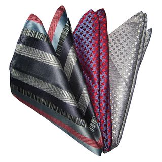 Dmitry Mens Multicolor Patterned Italian Silk Pocket Squares (pack Of 3)