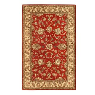 Hand tufted Vintage Red/ Gold Wool Area Rug (36 X 56)
