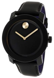 Movado 3600046  Watches,Bold Black Dial Black Genuine Leather, Casual Movado Quartz Watches
