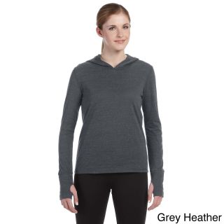 Alo Alo Womens Performance Triblend Long sleeve Hooded Pullover Grey Size XL (16)