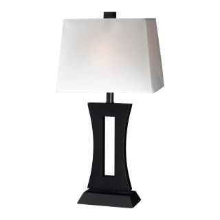 Z lite 1 light Black Wood Table Lamp With White Shade