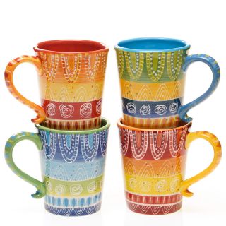 Tapas Assorted 18 ounce Ceramic Mug (set Of 4)