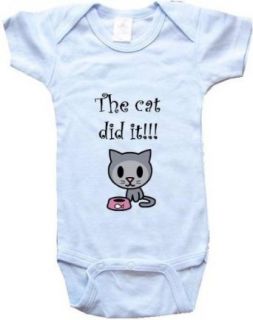 THE CAT DID IT   BigBoyMusic Baby Designs   White, Blue or Pink Onesie / Baby T shirt Clothing