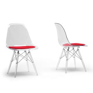 Maisie Clear Plastic Mid century Modern Shell Chair (set Of 2)