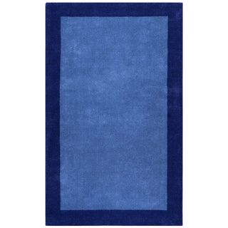 Blue Border Pulse Hand Tufted Wool 4 X 6 Rug