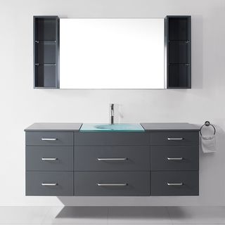 Virtu Virtu Usa Columbo 63 inch Grey Single Sink Vanity Set Grey Size Single Vanities