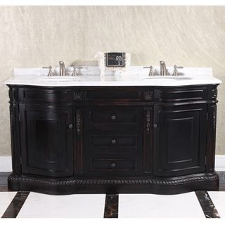 Legion Furniture Natural Stone Top 68 inch Double Sink Vintage Style Bathroom Vanity Multi Size Double Vanities
