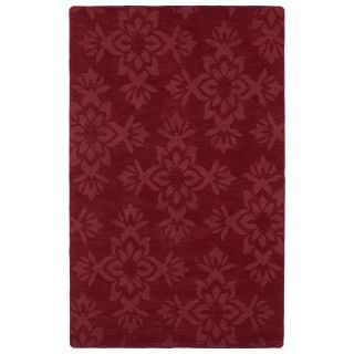 Trends Red Damask Wool Rug (36 X 56)