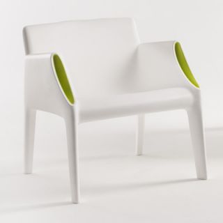 Kartell Magic Hole Arm Chair  6046 Finish White with Green Accent